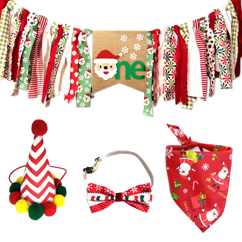 Christmas triangle bandana (green)