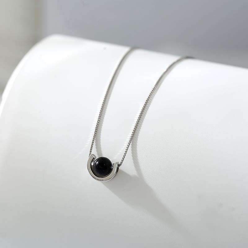 Obsidian Saturn Pendant Jewelry