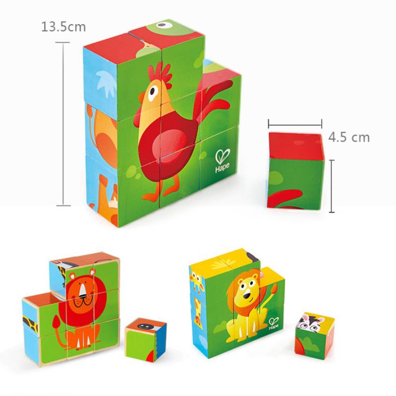 Big granule third-order-9 pieces of hexahedral puzzle building blocks for children's toys
