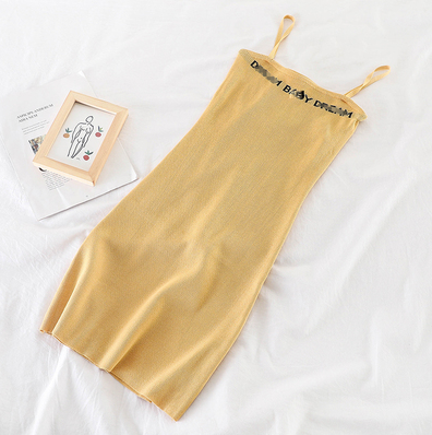 Niche design net celebrity base knitted suspender skirt