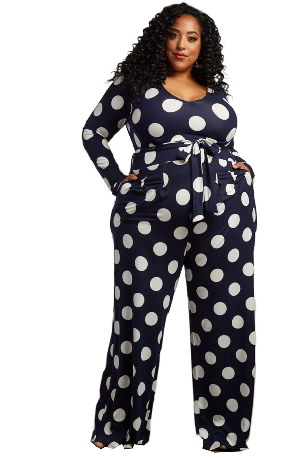Polka dot wide-leg jumpsuit