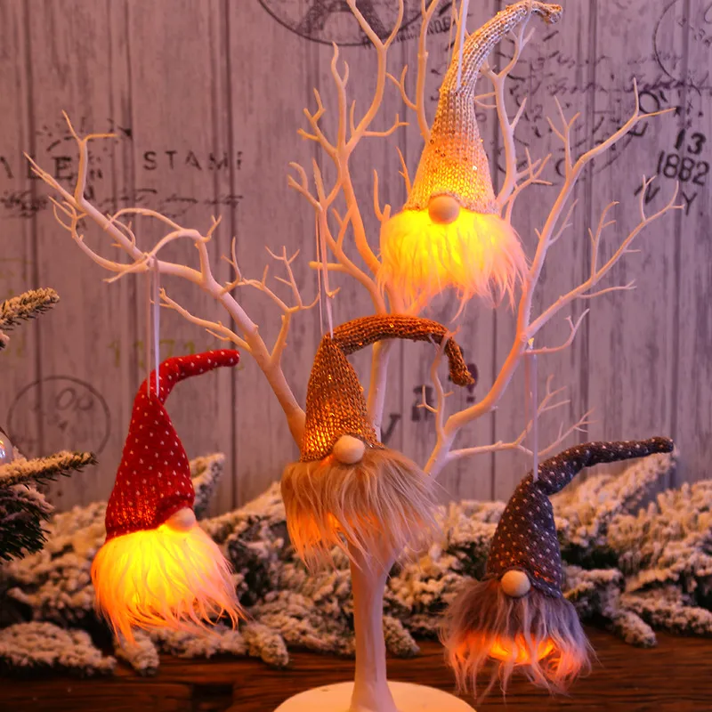 Christmas Forester Gnome LED Doll Light Tree Decoration Hanging Pendant – image 3