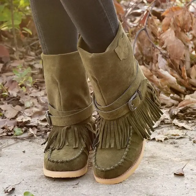 Women Boots British Style Short Tube Frosted Green - Shop at LoveMi