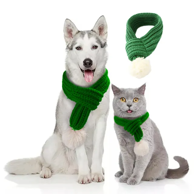 Pet christmas wool scarf Green - Shop at LoveMi