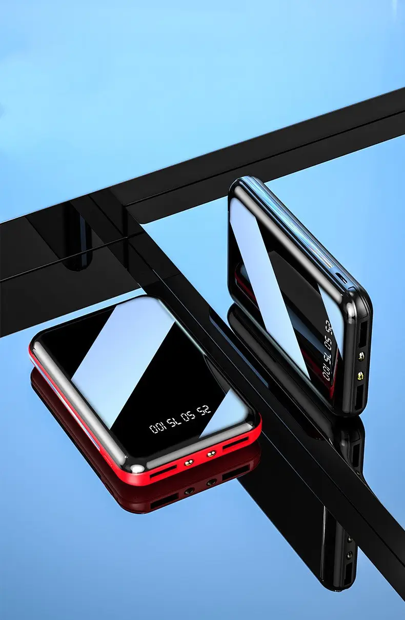 3 Sections Full Mirror 20000mAh Power Bank