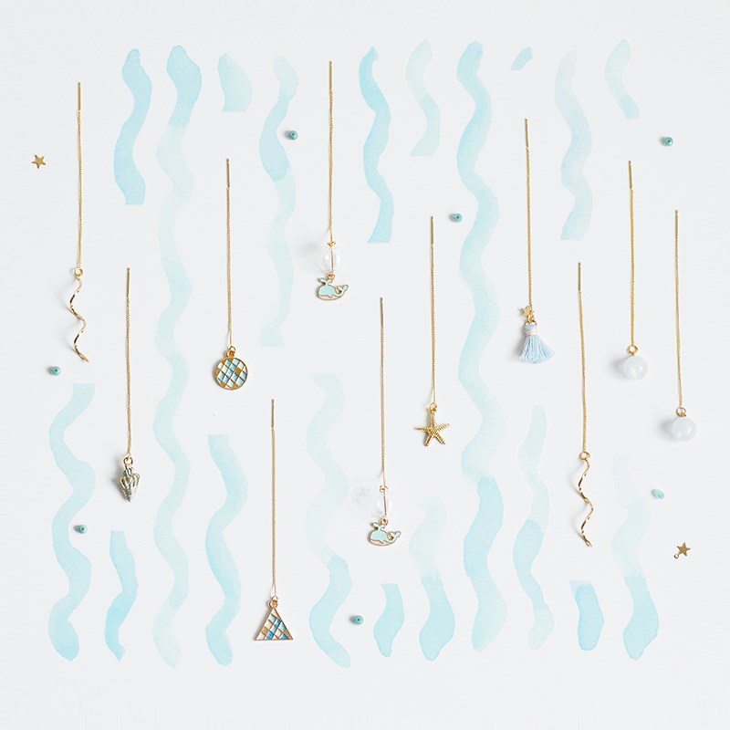 Let's see the sea girl's heart earrings