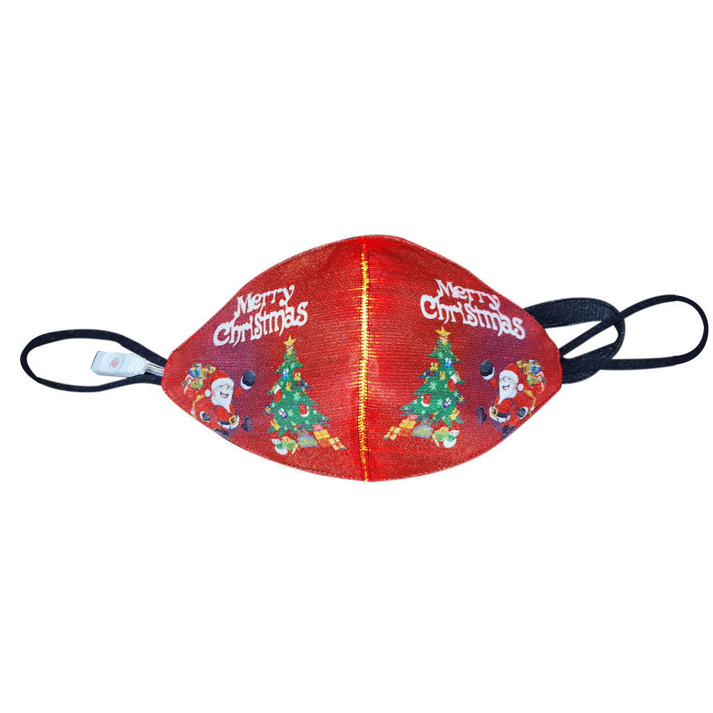 Christmas optical fiber face shield