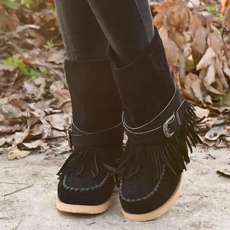 Women Boots British Style Short Tube Frosted