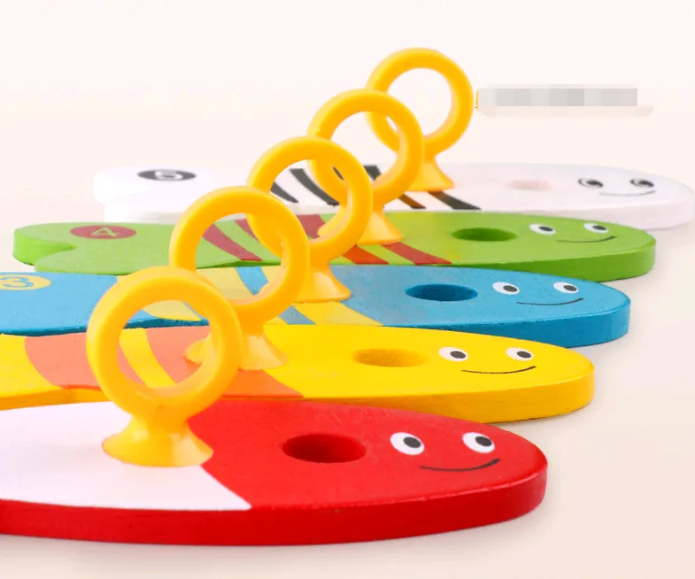 Children's educational creative fishing toys wooden baby early childhood teaching water ring wooden toys – image 3