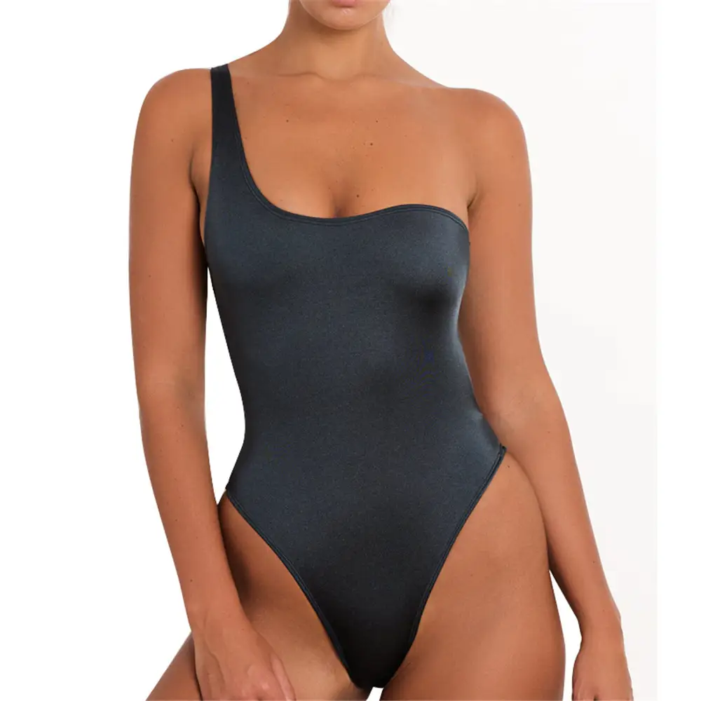 One-piece solid color sexy swimsuit