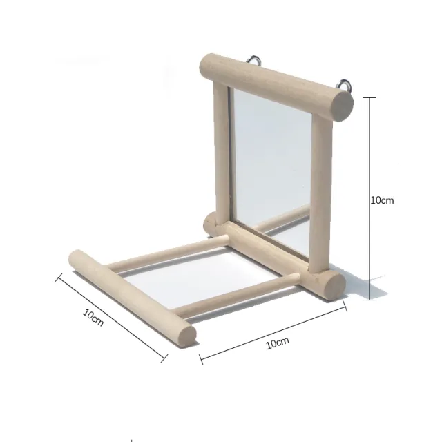 Bird stand with mirror Wood - Shop at LoveMi