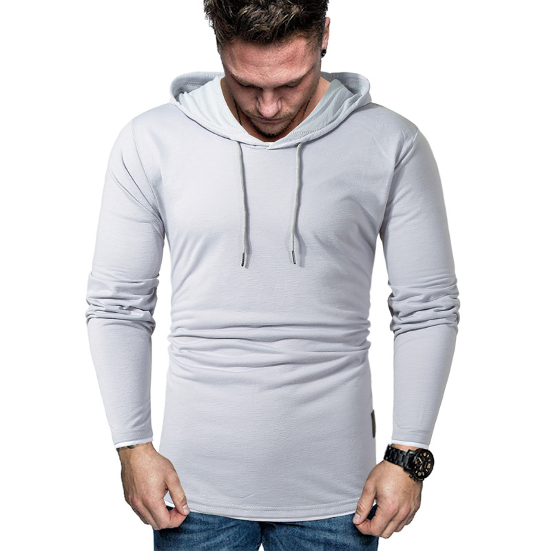 Stitching fake two-piece hooded pullover sweater