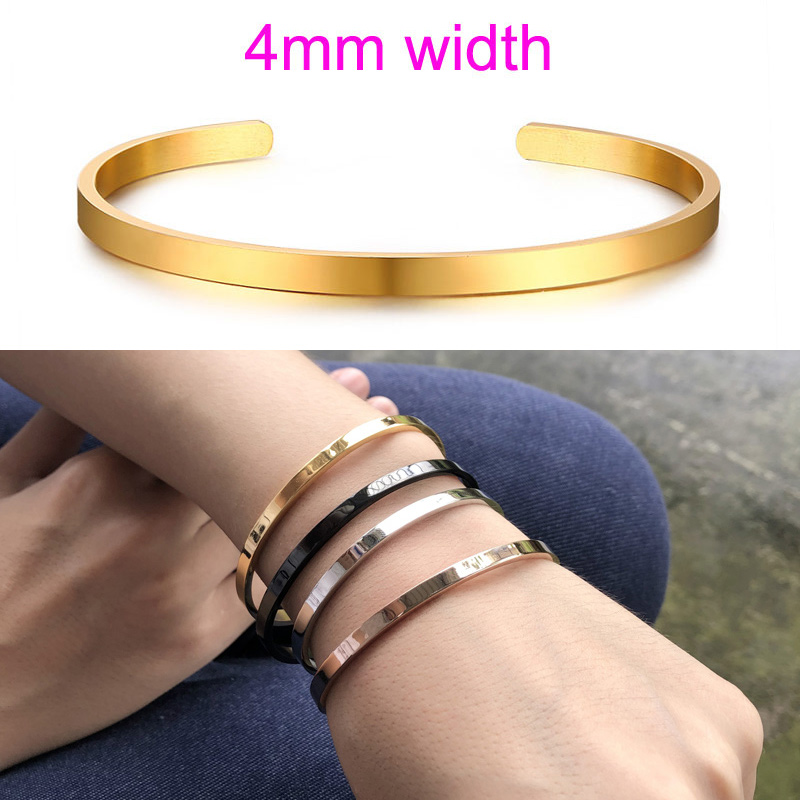 Simple light body C-shaped bracelet titanium steel