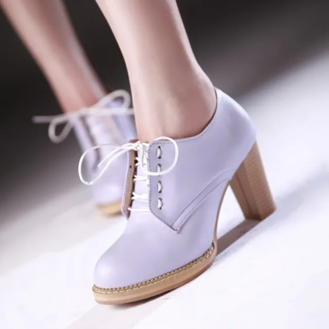 High heels with thick platforms Purple - Shop at LoveMi