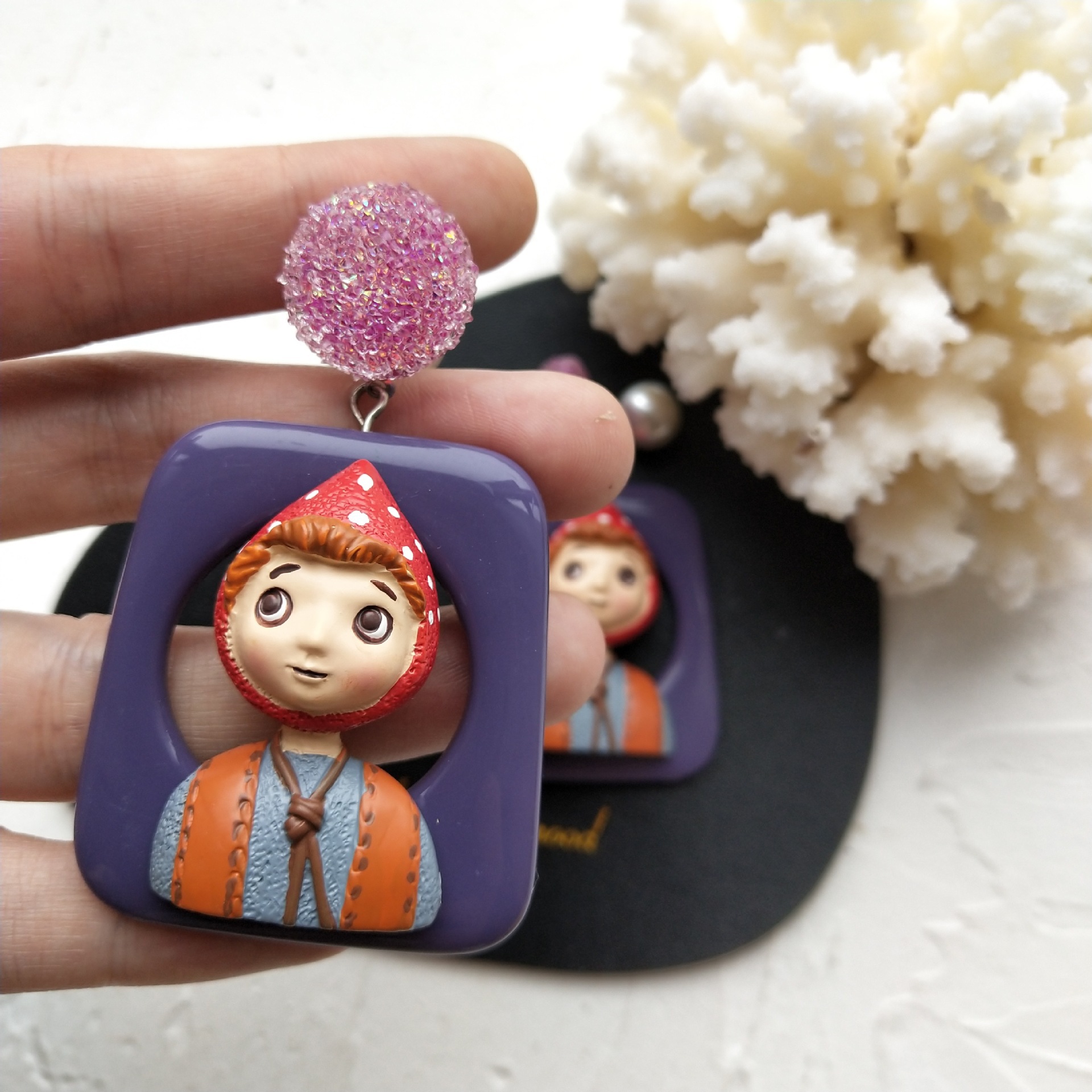 Geometric Portrait Earrings, picture 4 of 12