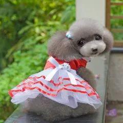 Small dog clothes spring thin pet summer princess dress - Tutu Red - View 1