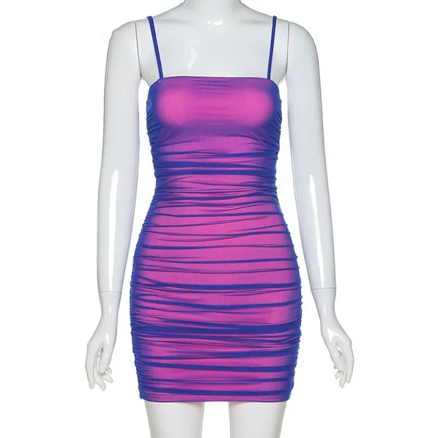 New women's sling round neck mesh dress women Violet - Shop at LoveMi