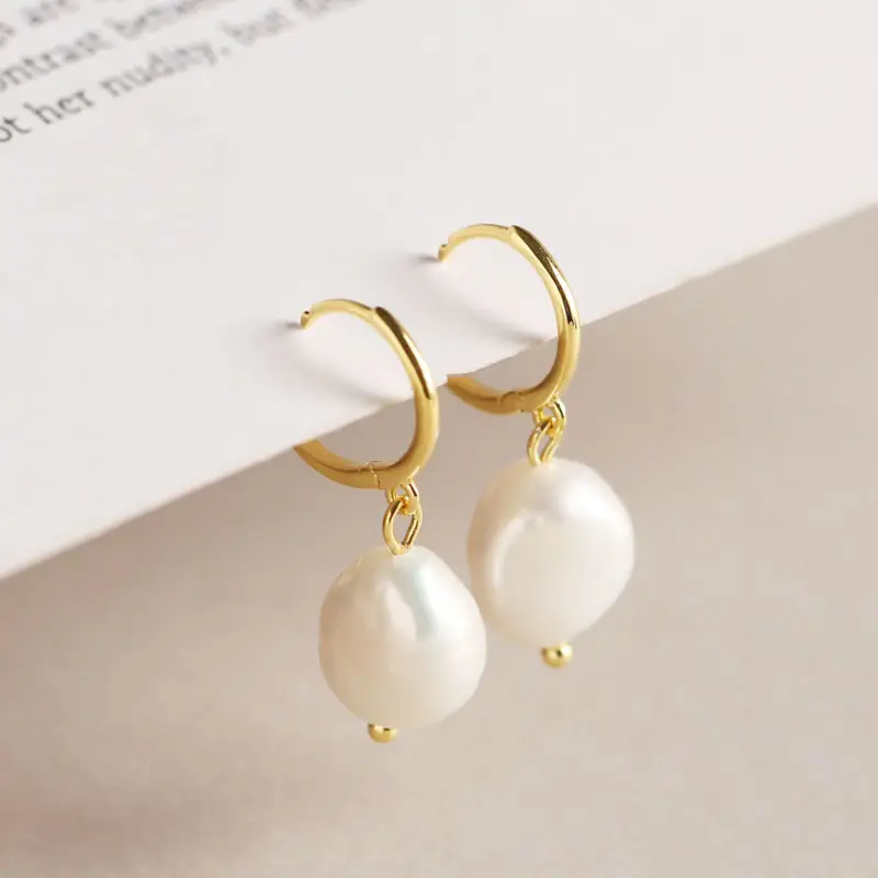 Minimalist Baroque Irregular Freshwater Pearl Earrings