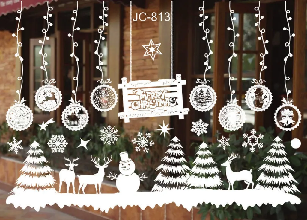 Christmas color window stickers - White813