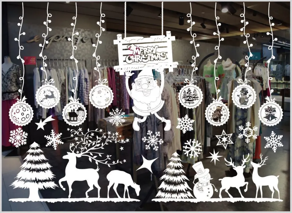 Christmas color window stickers - White A56