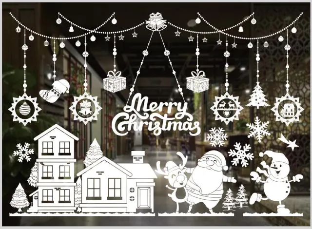 Christmas color window stickers White A58 - Shop at LoveMi