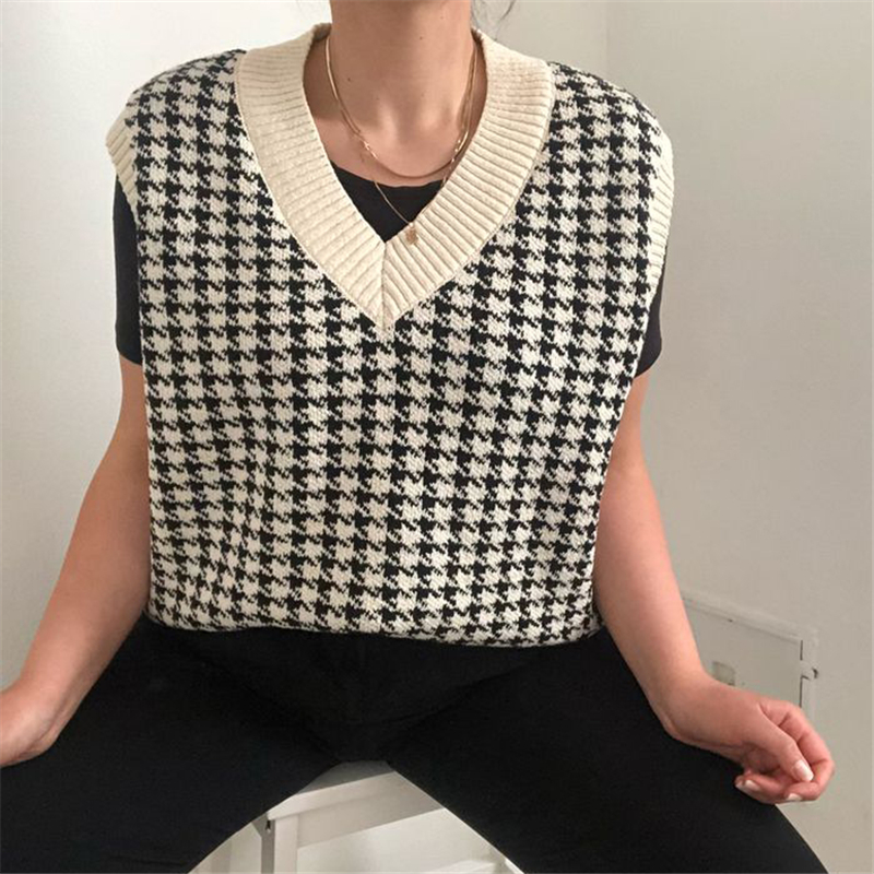 Fashion Women Knitted Vest Pullovers Autumn