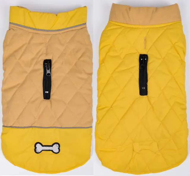 Dog Fall Winter Double sided Waterproof Jacket Yellow - Shop at LoveMi