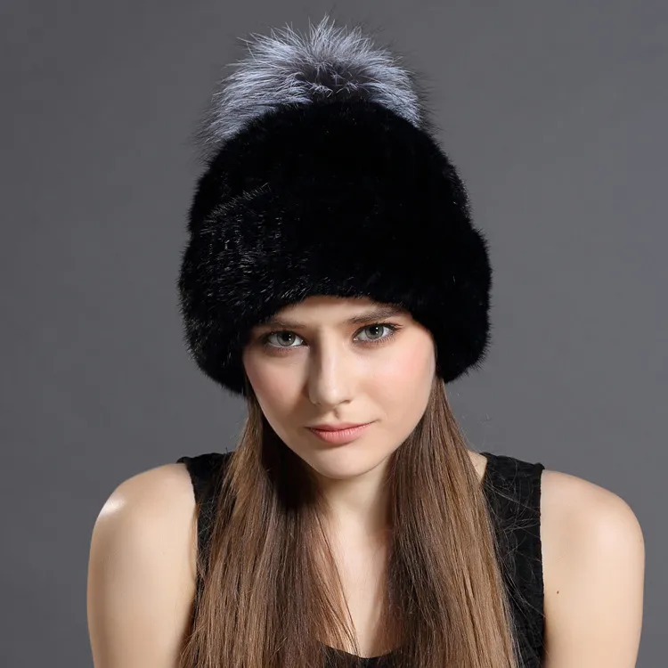 Mink fur hat - Black