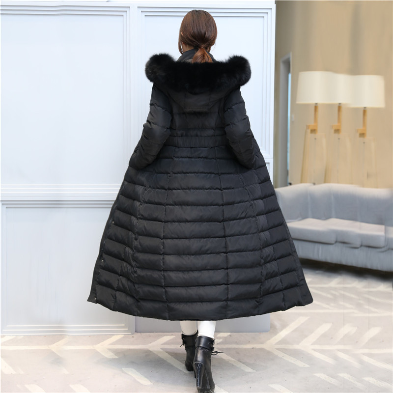 Belt super long down jacket