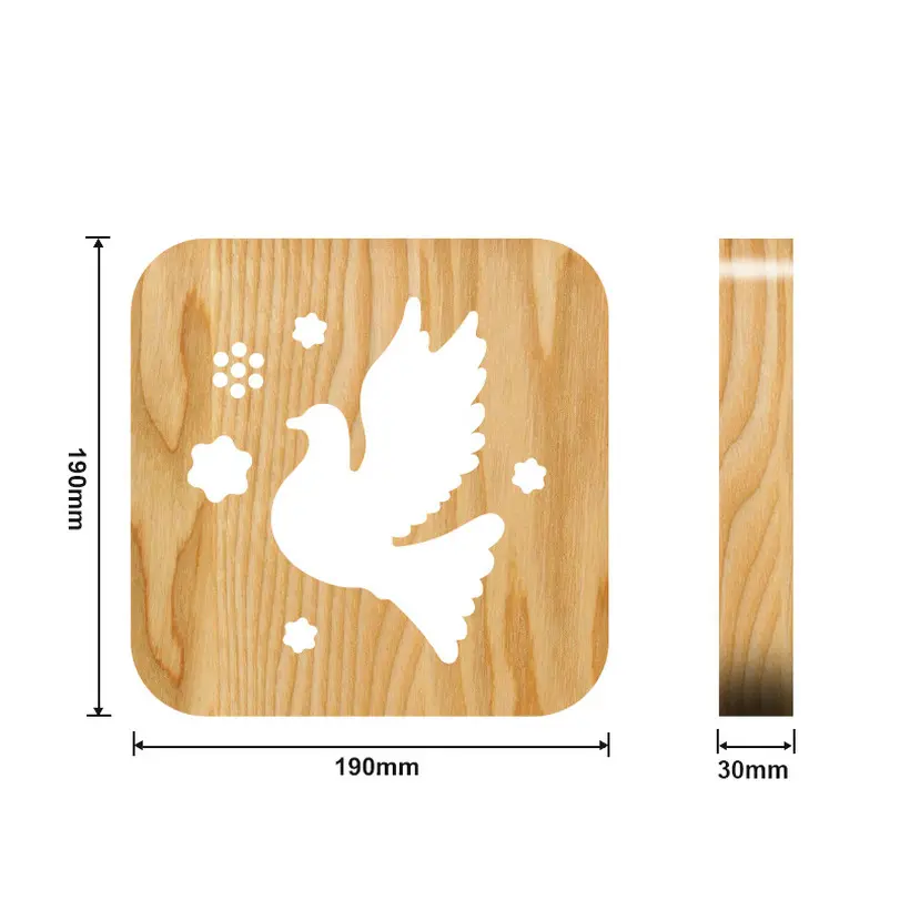 Peace dove shape night light