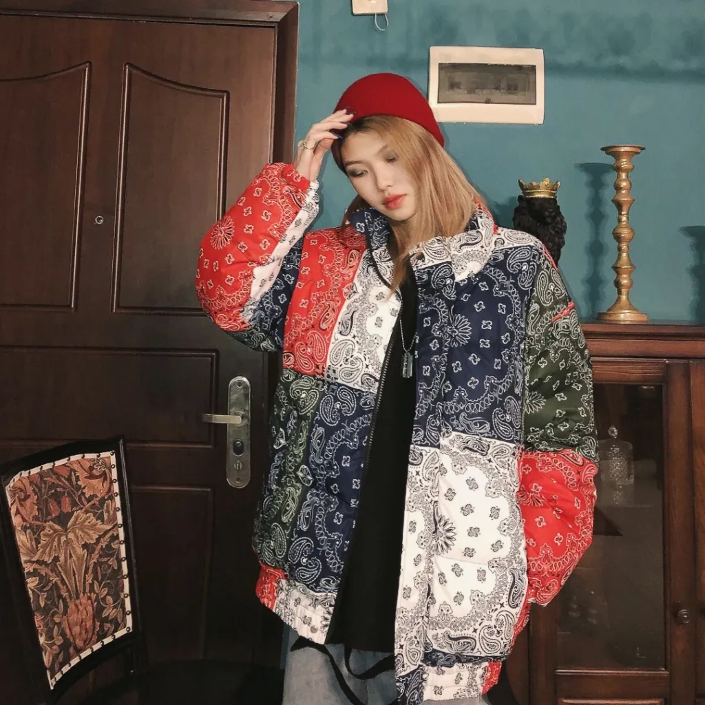 Thickened Harajuku retro loose coat - Red