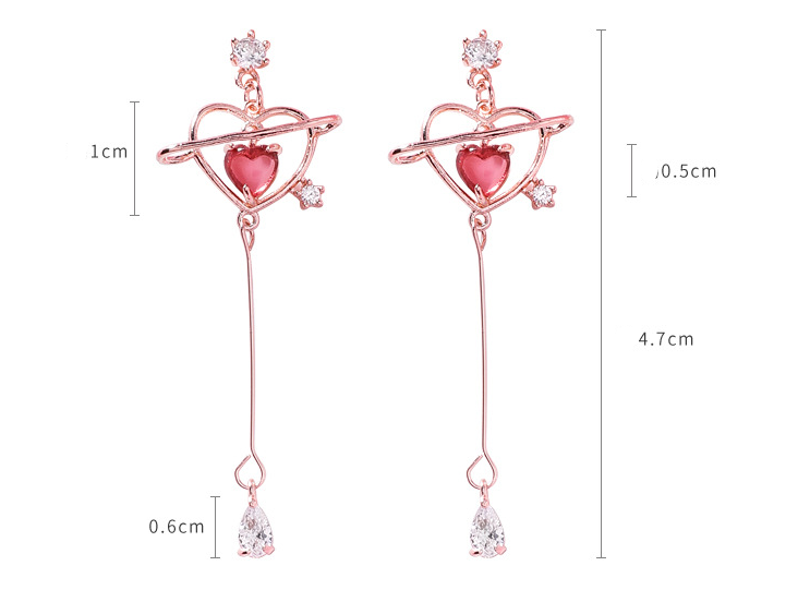 Love zircon drop earrings