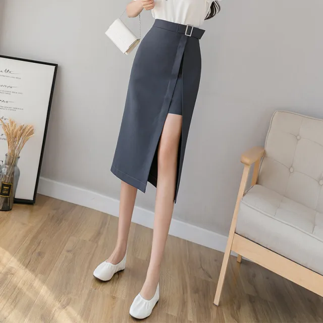 Women's autumn high waist skirt Grey - Shop at LoveMi