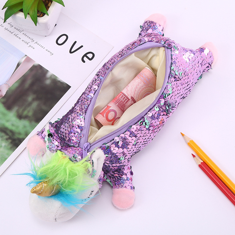 Sequined Unicorn Storage Bag