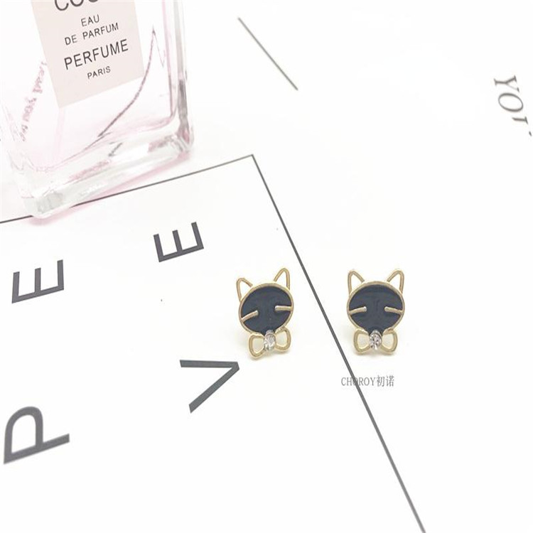 Metallic cartoon cat Earrings