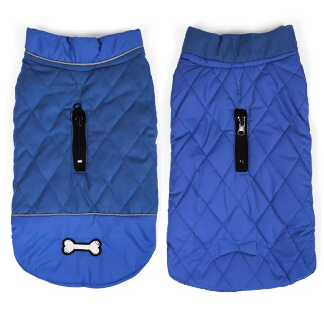 Dog Fall Winter Double sided Waterproof Jacket Blue - Shop at LoveMi
