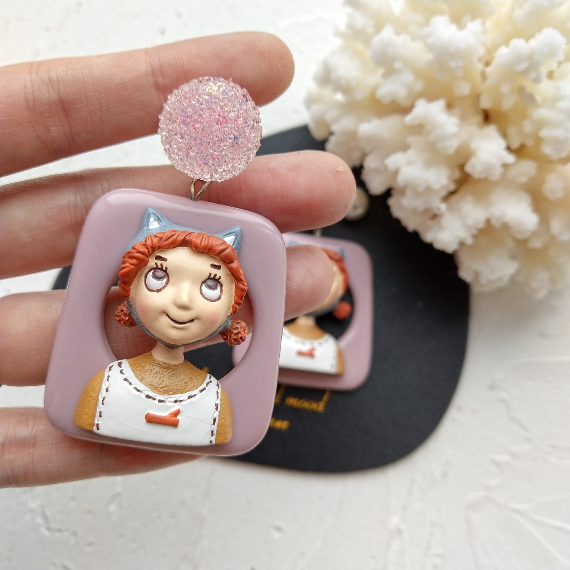 Geometric Portrait Earrings, picture 12 of 12