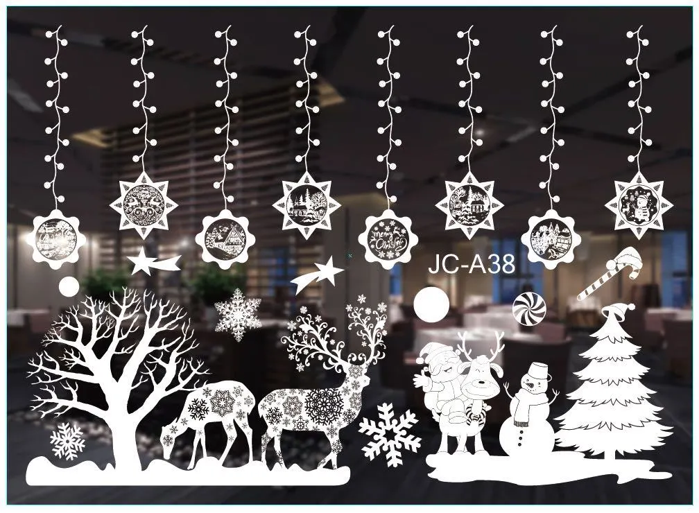 Christmas color window stickers - White A38