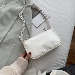 Women's fashion square shoulder bag - Beige - View 1