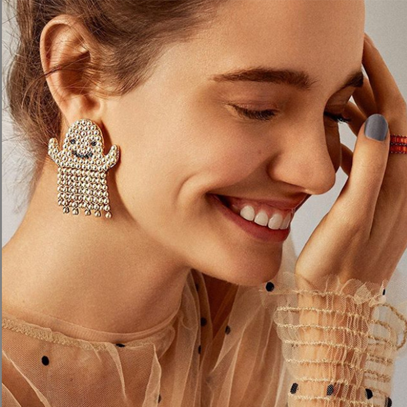 Rhinestone Halloween Funny Earrings