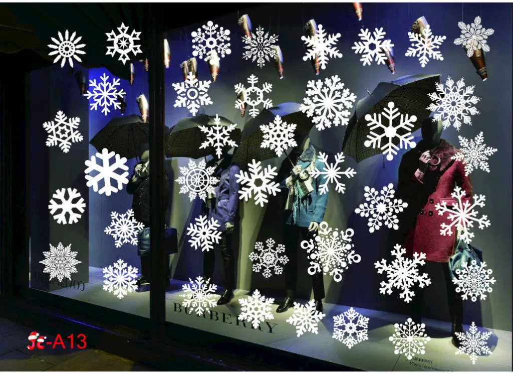 Christmas color window stickers - White A13