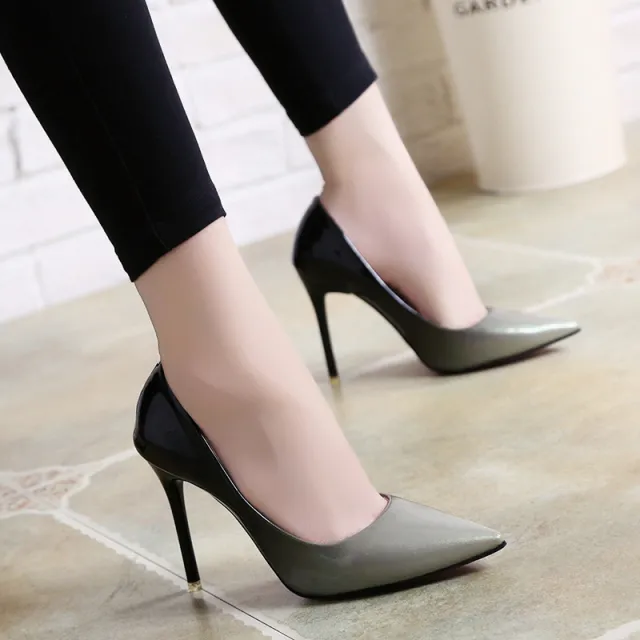 High heels stiletto single shoes gradient color Grey - Shop at LoveMi