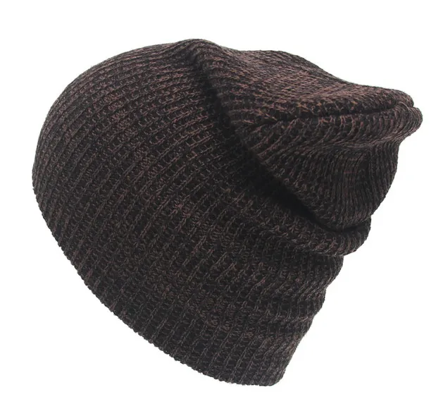 Autumn And Winter Mixed Color Striped Head Caps Warm Knitted Hat Earmuffs Wool Coffee - Shop at LoveMi