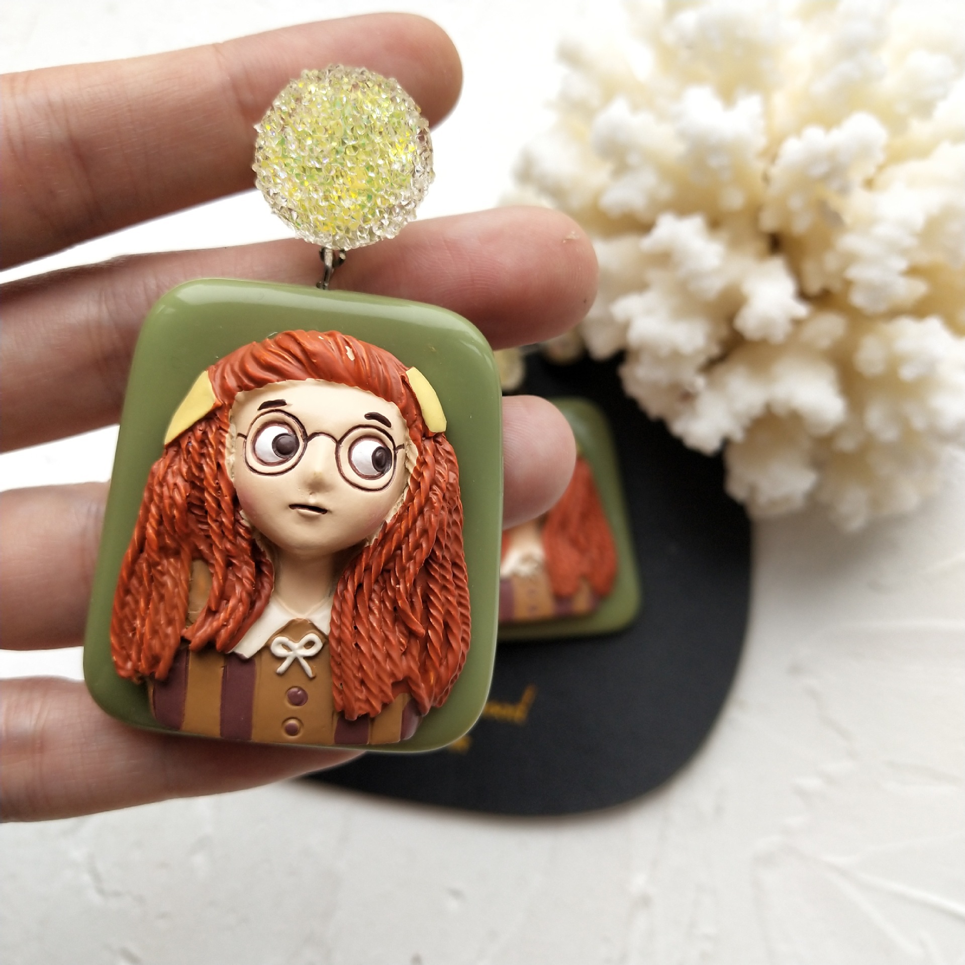 Geometric Portrait Earrings, picture 3 of 12