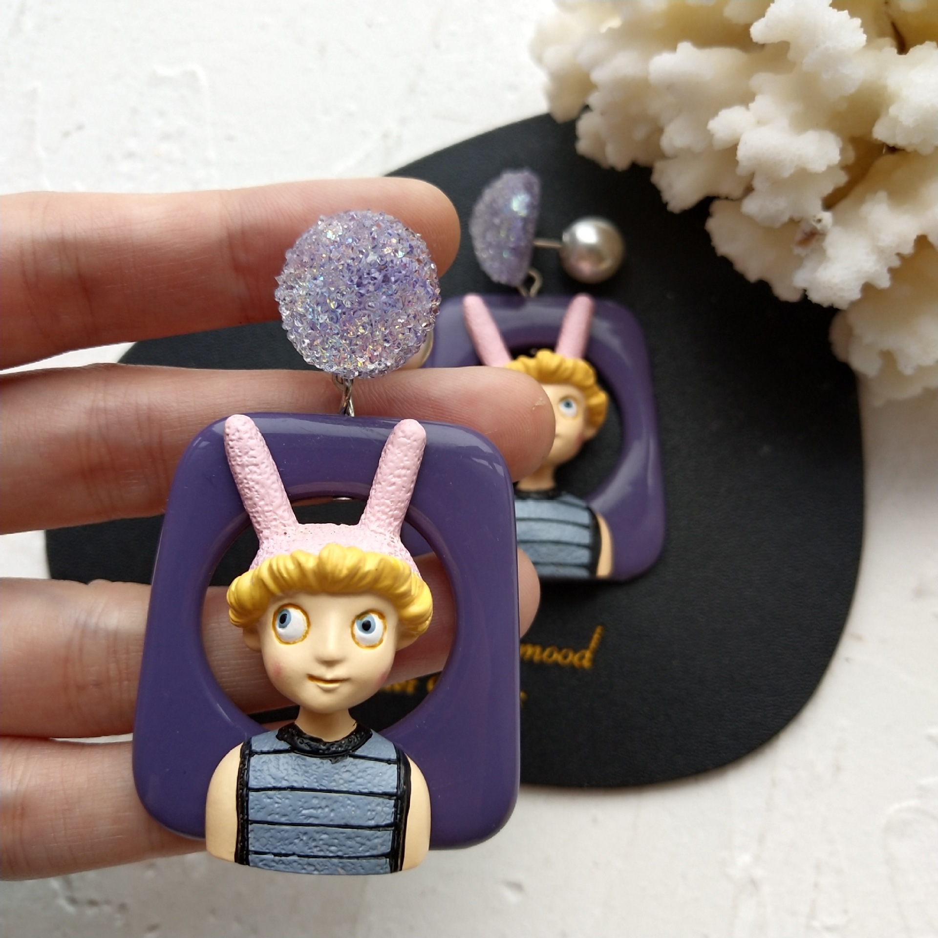 Geometric Portrait Earrings, picture 5 of 12