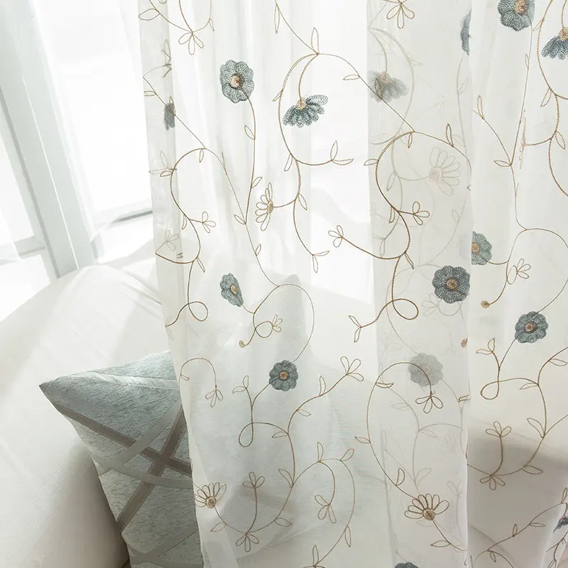 Garden Embroidered Window Screen
