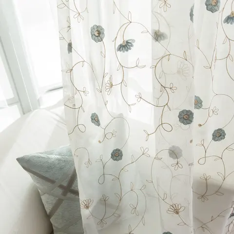 Garden Embroidered Window Screen