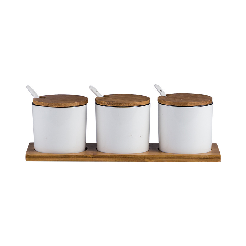 Ceramic seasoning box set household seasoning box