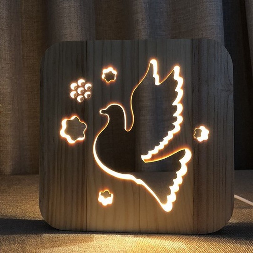 Peace dove shape night light