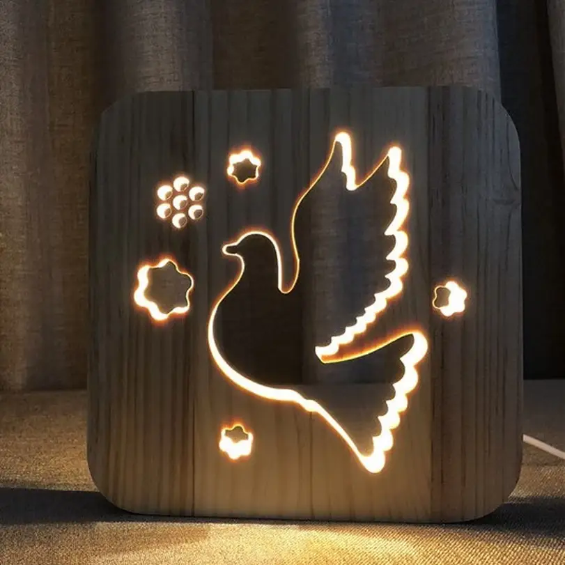 Peace dove shape night light